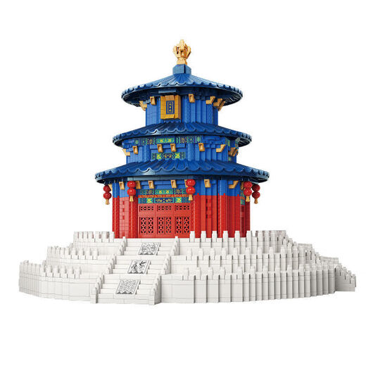 Chengpin neuer Tempel des Himmels Gebet für Jugendkompatibilität mit LEGO -Erwachsenen -Entpackung und Baugruppe Burg Bausteine ​​Altstil Architekturmodell Ornamente kleiner goldener Pin Punkt Tower 3888 Partikel + Werkzeuge Keine Beleuchtung Edition