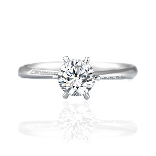 AVHE white 18k gold diamond ring laboratory-certified cultured diamond ring 1 carat six-claw wedding gift Chinese Valentine's Day customized platinum-1 carat cultured diamond D/VVS/3EX-IGI