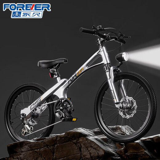 Forever children's bicycle for big children 6-12 years old magnesium alloy variable speed mountain bike for boys and girls student bike 22 inches silver