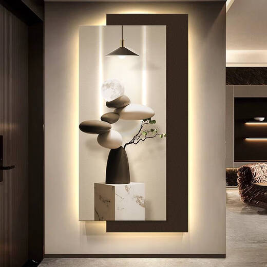 Yonghuan Modern Light Luxury Entrance Coremeraint Praising Простая светодиодная лампа висит напротив двери 2025 Новая роспись T12350 50*100 см. Плагируемое индукция человеческого тела Индукция ультрафиолета +
