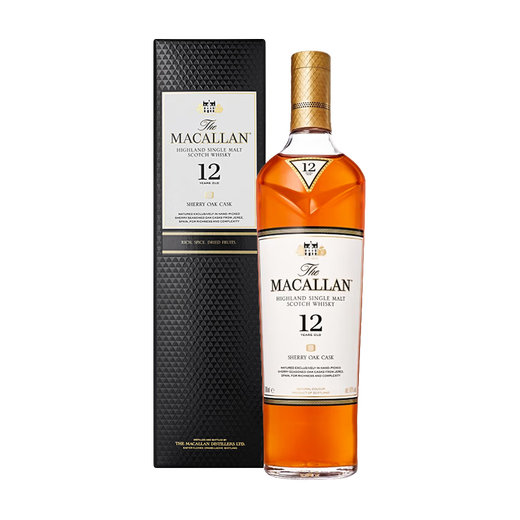 麦卡伦（MACALLAN）12年15年18年蓝钻雪莉桶单桶双桶单一麦芽威士忌节进口洋酒麦卡伦 12年雪莉桶  700ml  礼盒装