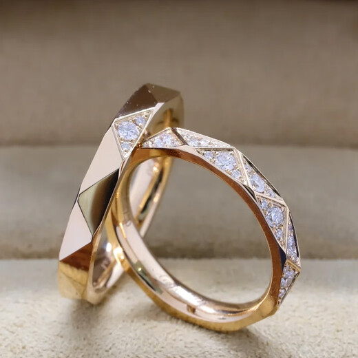 Shi En 2025 new ring spiral Möbius ring signature platinum rhombus 18K rose gold pair ring deposit balance 1