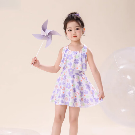 迪士尼（Disney）童装儿童女童2025夏季新款小孩中大童宝宝女孩游泳衣裙式泳装新款 A835粉色+泳帽+泳镜+泳包 170 M (85-100CM) 20-30斤
