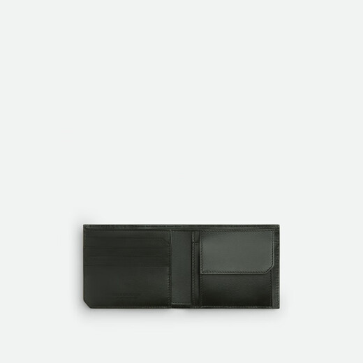 BOTTEGA VENETA[礼物]葆蝶家新品男士PICCOLO双折钱包配零钱包 深绿色 均码