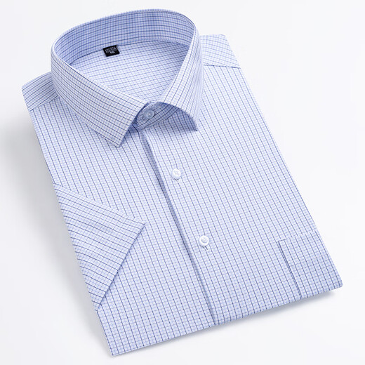 Mengtejiao high-end non-iron summer thin striped dad shirt men's short-sleeved business casual professional work clothes half-sleeved shirt large 6626 42 Recommended weight 160-170 Jin [Jin equals 0.5 kg]