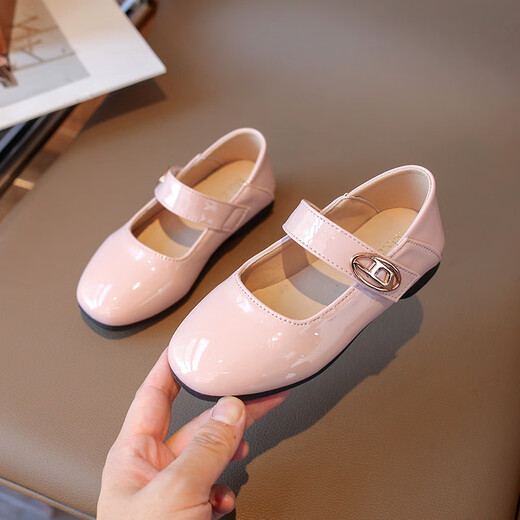 Rongxitu Girls Frühlings- und Herbststil schwarzer Patentleder Single -Schuhe vielseitige weiche Sohle Prinzessin Trendy Schuhe V6630 Weiß 26 -30 Ganzkasten Aufnahme 50 Paare