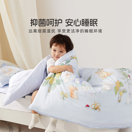 水星儿童（MERCURY Kids）森林派对幼儿园长绒棉60S印花被套(抗菌) 120cm×150cm 婴幼儿A类