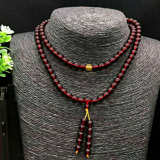 DRJEFUN amber bracelet for men and women, 108 Baltic blood amber fidelity beads, new style with certificate, selected 12MM, 108 pieces, gift certificate, 1 carat