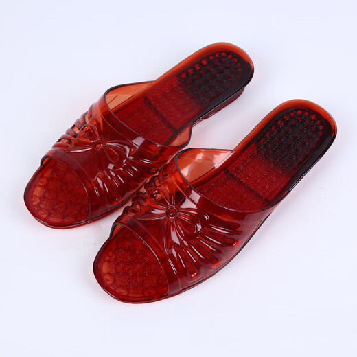 Yunyouli (yunyouli) summer women's crystal sandals comfortable flat heel PVC slippers 1478 brown 36