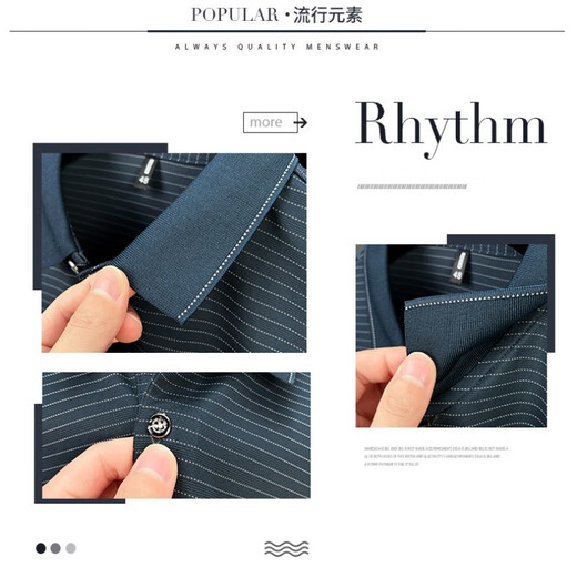 森马（Semir）中老年男士短袖棉t恤打底衫口袋条纹爸爸装高端体POLO衫翻领 9757桔色 XL 180/54 建议150-165斤