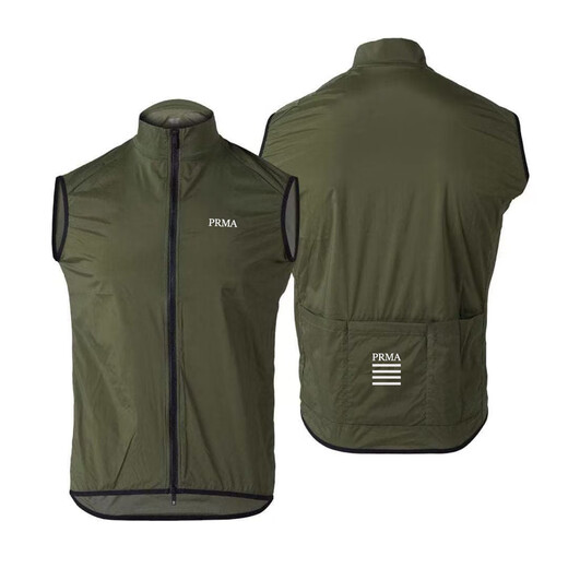 Tidegao cycling clothing vest for men and women outdoor sports windproof vest four-season road cycling tops running mountaineering night riding vest cycling clothing vest olive green XL suitable for 70-75kg