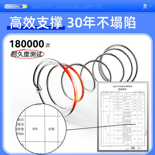 天然乳胶1.8米独立袋弹簧椰棕垫1.5m定做席梦思床垫软硬两用 经典C款(软硬两用23cm) 1350mm*1900mm