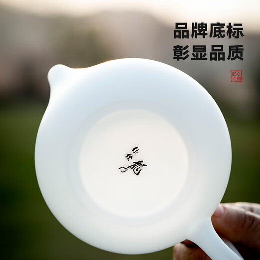 Yuquan Longmen Bingzhong Jade Porcelain Bisque-fired Xishi Pot Dehua White Porcelain High-end Purely Handmade Precision Single Teapot Tea Set Gift Box Bingzhong Jade Porcelain Bisque-fired Xishi Pot (180ml)