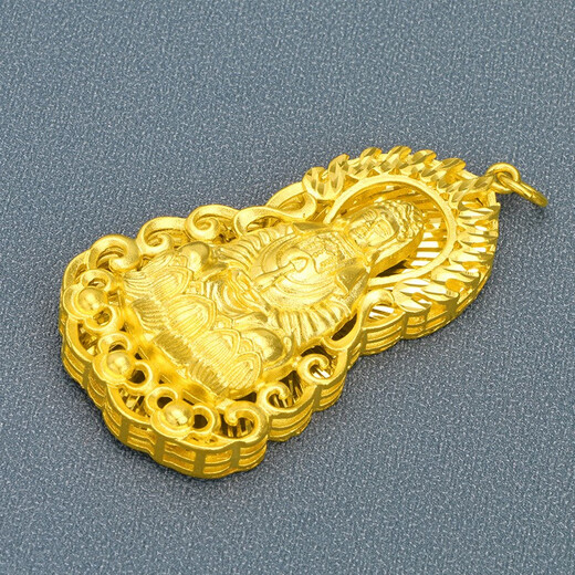 Ya Ge's new Vietnamese sand gold pendant Flame Guanyin 3D hard gold brass gold-plated men's Buddha pendant necklace imitation gold necklace single pendant