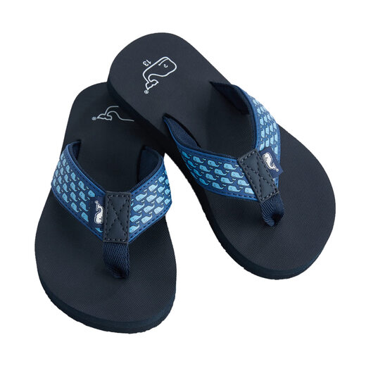 Vineyard vines unisex classic whale flip-flops, vineyard navy Vineyard navy 5 Little Kid