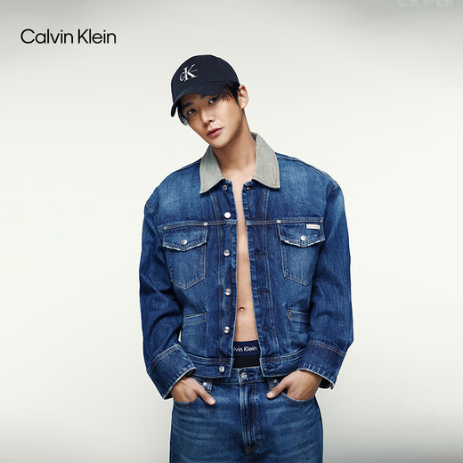 Calvin KleinJeans【明星同款】25春夏新款男女ck刺绣纯棉棒球帽礼物4G5004G UB1-太空黑 均码