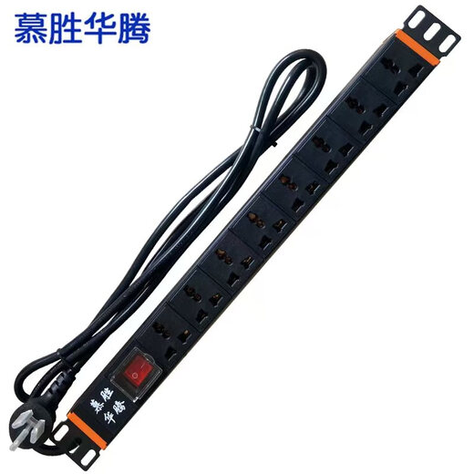 
Musheng Huateng PDU cabinet power socket 10a/16a plug-in and strip with switch New national standard high-power industrial room cabinet special multi-function terminal board 16A8-bit PDU+ switch KG16802
