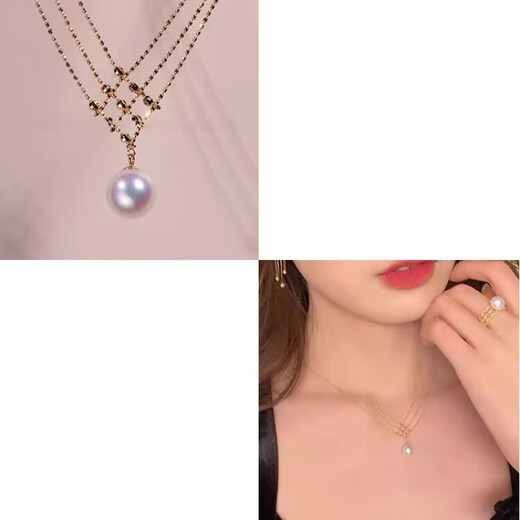 Pearl pendant Japan AKOYA goddess-grade necklace natural seawater cherry blossom cherry blossom pink pearl diameter 10mm