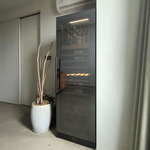DBERLAN Embraco frequency conversion air-cooled embedded red wine cabinet constant temperature wine cabinet wine cabinet tea beverage refrigerator independent embedded dual-use high configuration level 1 energy efficiency JC318 gray glass-frequency conversion dual temperature 109 bottles