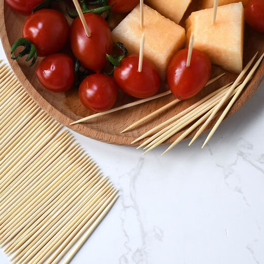 2800 pcs disposable double-headed thin bamboo toothpick sticks for home and restaurant bulk fruit bamboo skewers 2800 pcs *2 boxes