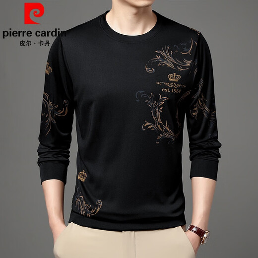 
Pierre cardin summer brand long-sleeved T-shirt thin round neck 2025 new middle-aged men's base shirt T-shirt trend B6627 Shangqing M 165/105/48100-120Jin[Jin equals 0.5 kg]