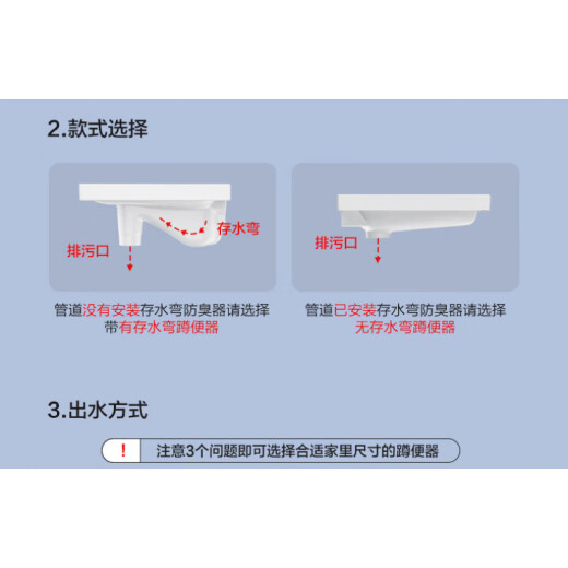 九牧（JOMOO）卫浴蹲便器14168卫生间蹲坑式存水弯陶瓷便池防臭蹲便器14126 【无弯 后排】14138-1-11P-1 蹲