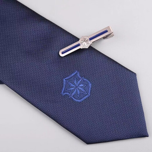 El nuevo empate de seguridad de Muquer, corbata de seguridad, azul marino azul nudado, cripe de seguridad de la cremallera del cuello de seguridad de la puerta de seguridad para hombres, corbata de seguridad + clip