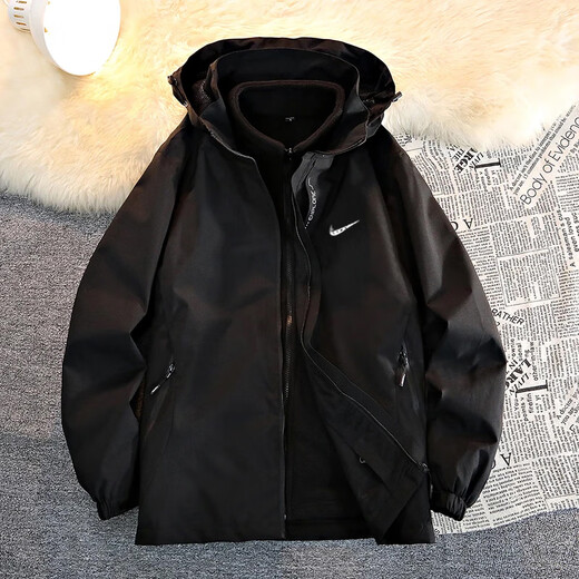 Assault jacket for men and women, spring and autumn style, detachable three-in-one windproof and waterproof jacket for couples, outdoor hiking wear, ivory white, same style for men and women - jacket + lining L recommended 110-130 Jin Jin equals 0.5 kg