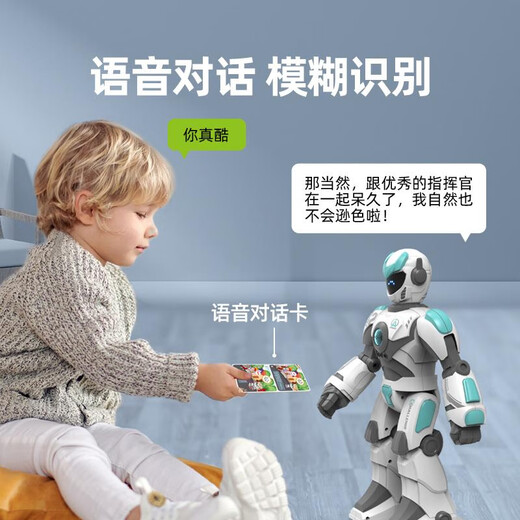 山头林村智能遥控机器人会唱歌编程科技感应早教男孩儿童玩具生日礼物 送礼彩盒经典版-黑27大功能+机 官方标配