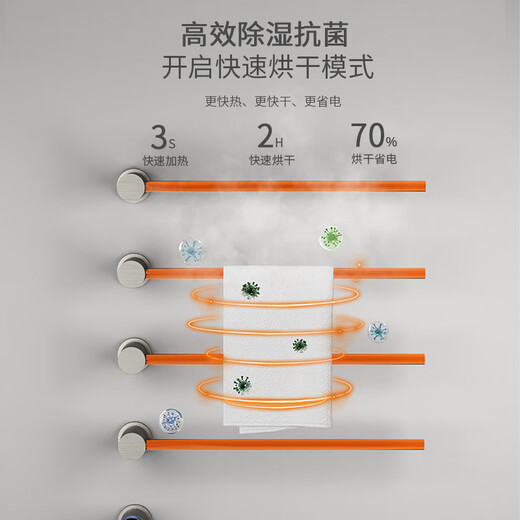 KG concealed electric towel rack fine copper hidden towel rod digital display hidden into the wall pre-embedded high-end customized villa 5 rods [electrophoresis white] full copper waterproof G688 hidden wire