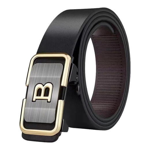 [100W Vendu] Ceinture pour hommes, cuir, ceinture de boucle automatique édentée, jeune homme simple, ceinture décontractée de Business, Golden Sailing Leopard