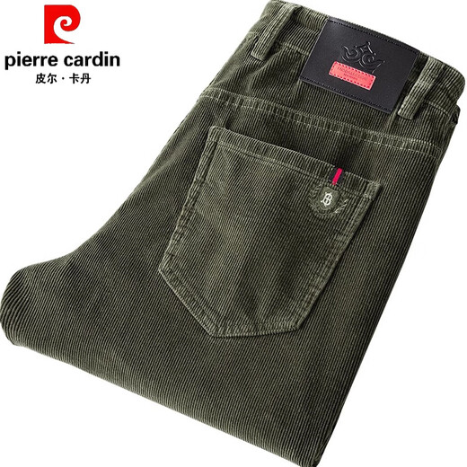皮尔卡丹（pierre cardin）灯芯绒休闲裤男2025新款灯草绒裤高端商务条绒弹力修身直筒长裤子 6621深灰色 30 (腰围2尺3)