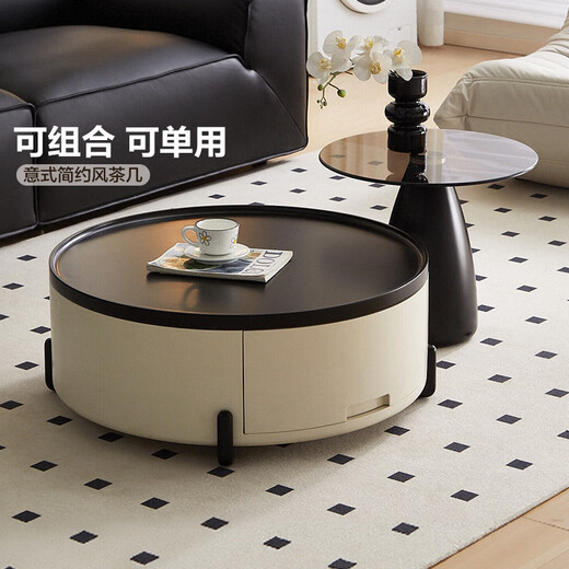 Quanyou Home Italian minimalist living room home coffee table sofa side table combination small apartment tea table tea table storage table