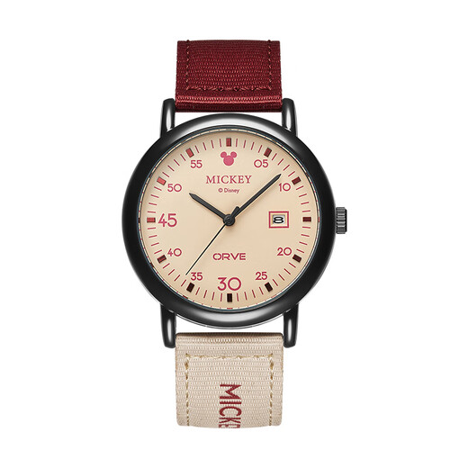 Disney Watch Male Junior et Senior High School Student Sompterding Retro Canvas avec Quartz Watch Teenager imperméable Watch MK-12149R