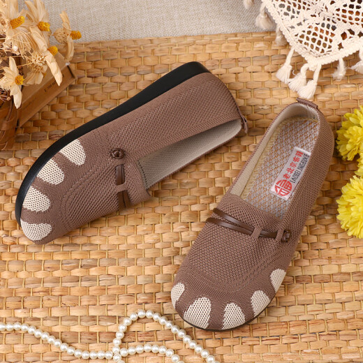 Specht 2025 Neue Oma Stoffschuhe Frauen Singles Schuhe Frühling und Sommer atmungsaktives flach gesetzte lässige bohnen schuhe weich