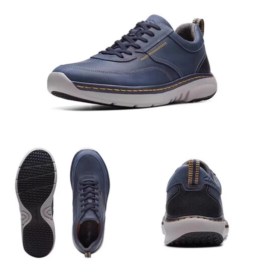 其乐（Clarks）男鞋新款经典缓震时尚休闲运动鞋皮鞋真皮舒适透气男鞋 蓝色 42