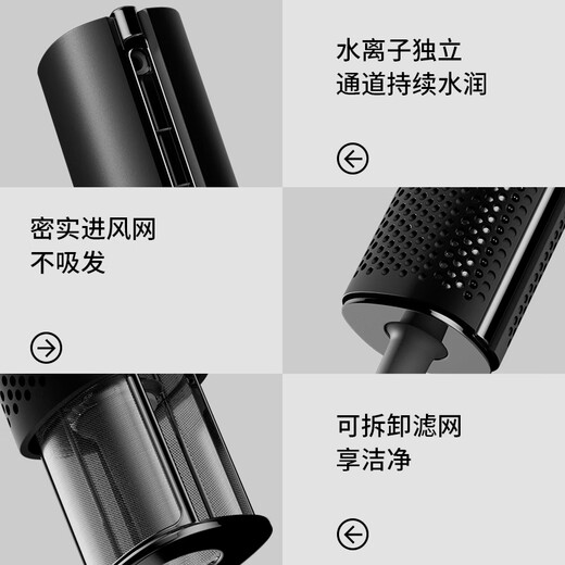 Straightforward high-speed portable hair dryer home water ion hair care silent hair dryer smart temperature control high wind speed drying hair dryer gift box travel recommended birthday gift for women HLX1 black