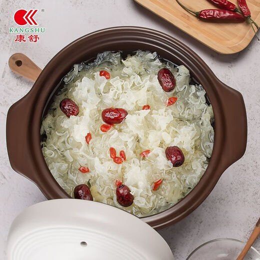 New style of Hubei and Henan ceramic casserole, a new style of food, imitation earth color, household large capacity casserole, gas, special soup pot, porridge, brown and white style is suitable for 3-5 people 3527ml