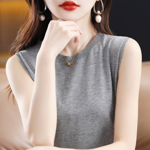 T-shirt en tricot en tricot pour femmes en été neuve lâche intérieur sans manches gilet de base polyvalent
