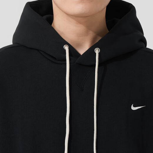 耐克（NIKE）卫衣男装外套夏季新款训练运动连帽防风休闲加绒套头衫HJ3882-010 HJ3882-010黑/淡象牙白 2XL