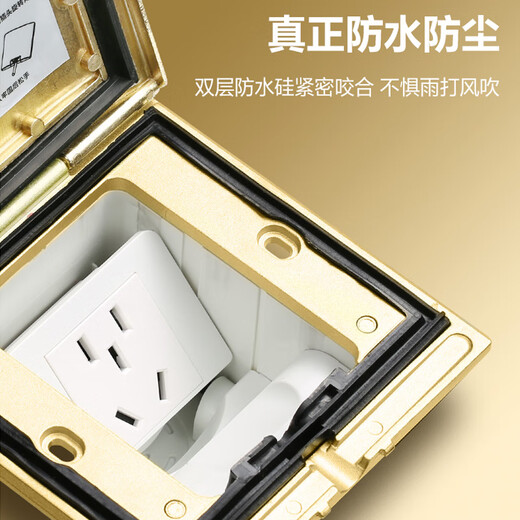 Legrand five-hole ground plug IP55 waterproof flip cover hidden floor plug five-hole ground plug silver color without bottom box 650632S
