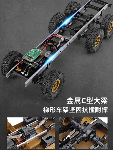 Zhouke six-wheel drive remote control car off-road truck remote control car boy large car model cargo climbing four children's electric car Dongfeng No. 8 single battery version (play for 30 minutes + free gift)