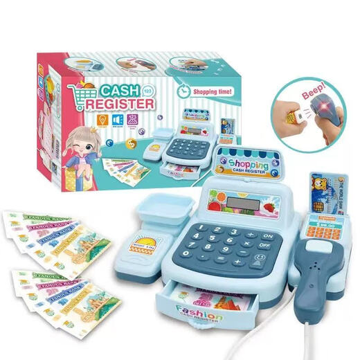 Children's cash register toys play house toy supermarket role play mini simulation convenience store cash register model Simulation lighting sound cash register (pink)