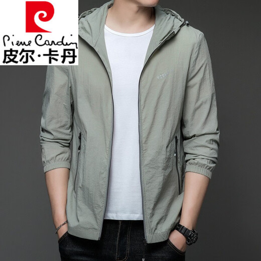 
Pier Cardin sun protection clothes men's summer thin outdoor ice silk hooded UV breathable sun protection clothes men's jacket N9928 mist blue M 170 105-120Jin[Jin equals 0.5 kg]