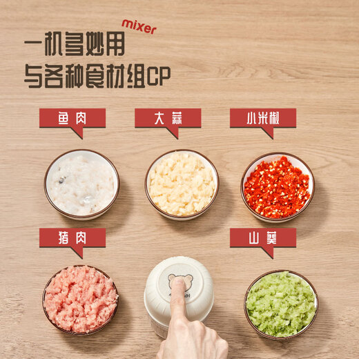 WORTHBUY household multifunctional electric garlic pounder garlic mashed artifact meat grinder small mixing pepper minced vegetable stuffing cooking large 3 blades 250ML