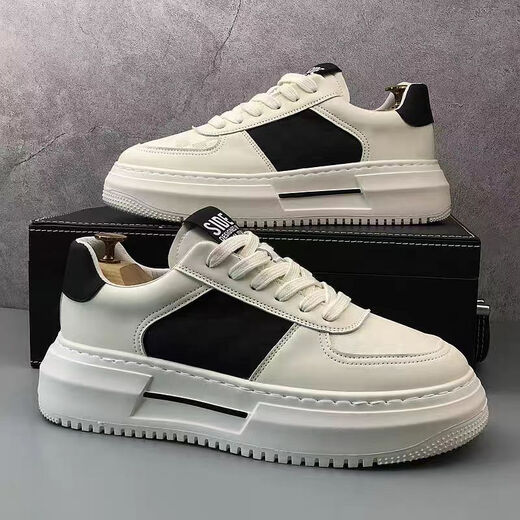 
Changxiang Huili 2025 new spring men's shoes trendy versatile sports and casual leather shoes for men's thick sole height-enhancing small white board shoes trendy shoes 9906 white and green [upgrade] 39