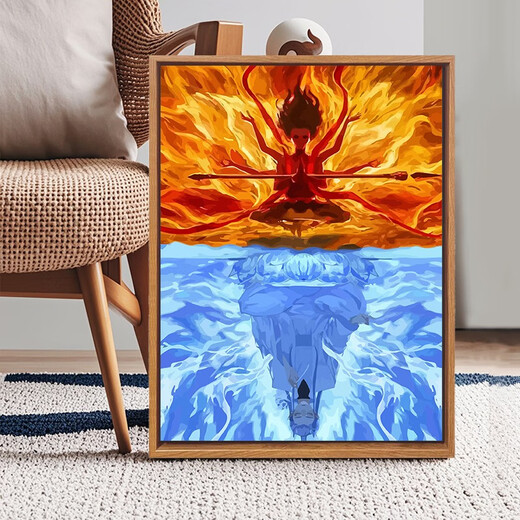 吉品帝2025新款哪吒2之魔童闹海数字油画DIY手绘涂鸦卡通感装饰 LL12173 60*80cm加厚内框+美观外框