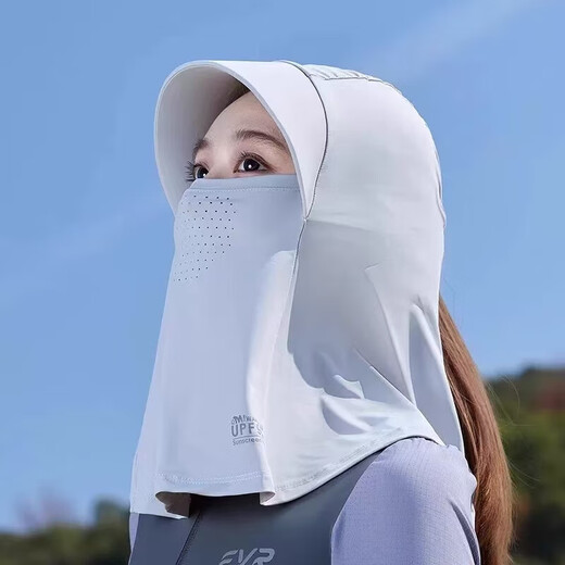 Hot style ice silk breathable sun hat mask integrated face mask covering full face sun hat for women for summer outdoor travel full face sun hat - pink