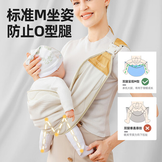Sichuan Bu Marca alemana Baby Strap Style A abrazo de abrazo pequeño para abrazar las manos libres de bebé recién nacido Fantra Naranja-Modelo de alivio de presión [correa de hombro ancho mejorado]