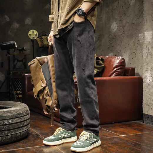 Chaotianshi hochwertige Retro-Jeans-Männer losen Frühling und Herbst Harem Hosen Herren Wash Elastic Langhose Retro Blue 34 [160-170jin [Jin entspricht 0,5 kg]]